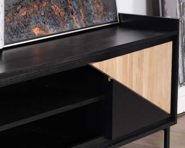 Mueble para la tele de 180 cm con 2 puertas, de madera maciza «Trace»