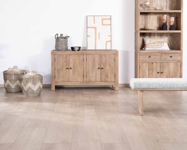 Aparador de 4 puertas de madera maciza de mango, 130 cm, «Maestro»