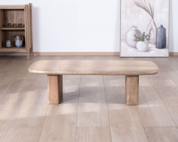 Mesa de salón rectangular de madera de mango con un diseño minimalista «Orobie»