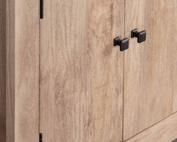 Aparador de 4 puertas de madera maciza de mango, 130 cm, «Maestro»