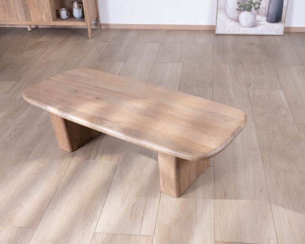 Mesa de salón rectangular de madera de mango con un diseño minimalista «Orobie»
