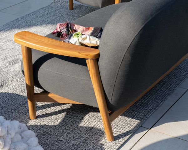 Conjunto de sofá y sillón de jardín de tela gris oscuro «Aristochair»