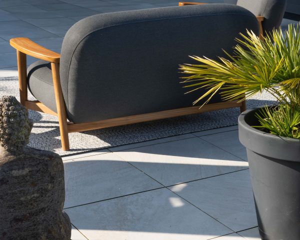 Conjunto de sofá y sillón de jardín de tela gris oscuro «Aristochair»