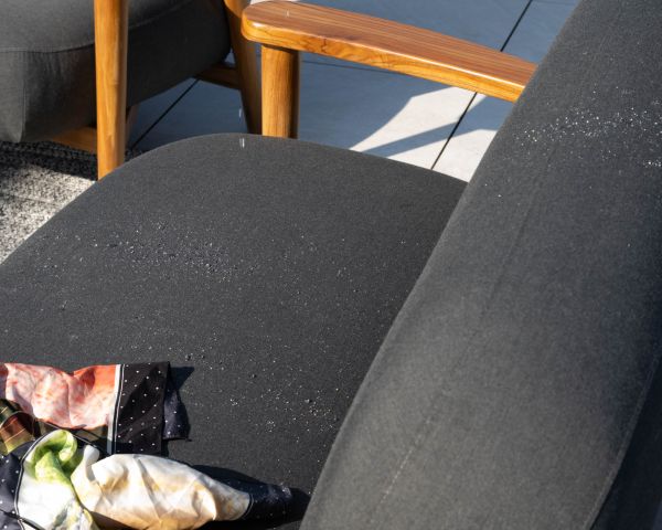 Conjunto de sofá y sillón de jardín de tela gris oscuro «Aristochair»