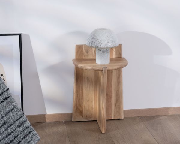 Mesita de noche de acacia con diseño retro «Trudy»