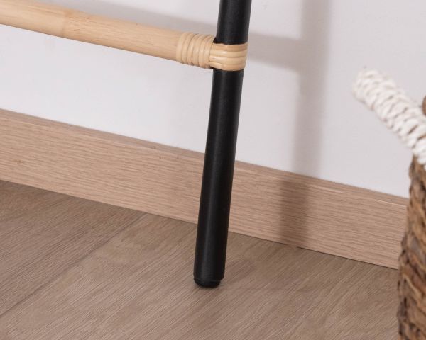 Escalera de ratán con acabado bicolor natural y negro «Solira», 150 cm