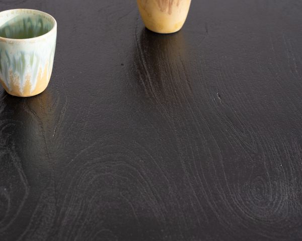 Mesa redonda de estilo bistró en madera de mango negro y con pata tipo tulipán «Piccadilly», de 70 cm de diámetro