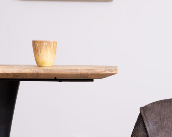 Mesa cuadrada de estilo bistró en madera de mango natural «Piccadilly», 70 cm