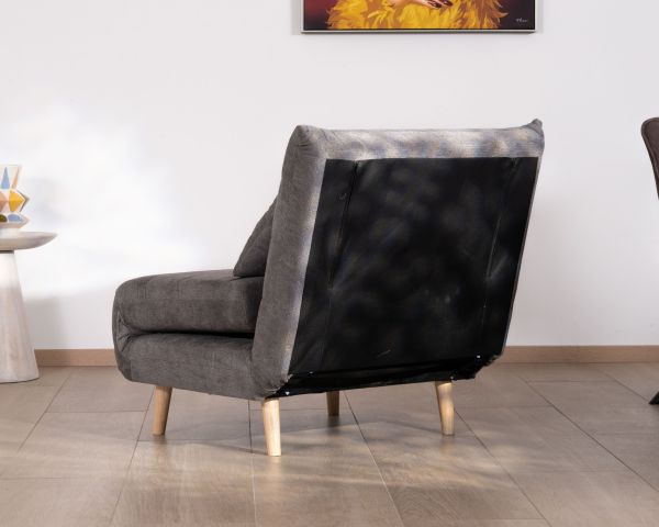 Sillón modular convertible en cama supletoria «Folda» de tela gris