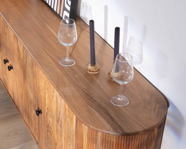 Aparador retro de 3 puertas de acacia maciza «Boomer», 175 cm