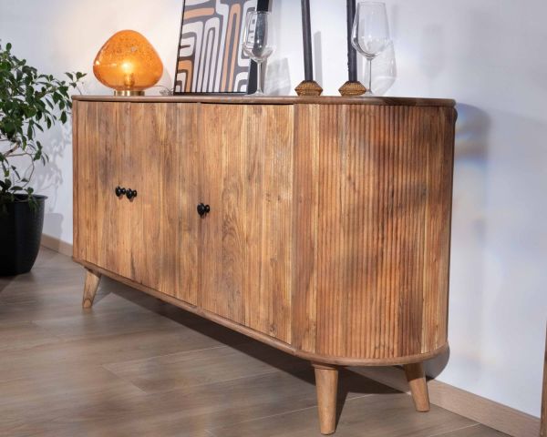 Aparador retro de 3 puertas de acacia maciza «Boomer», 175 cm