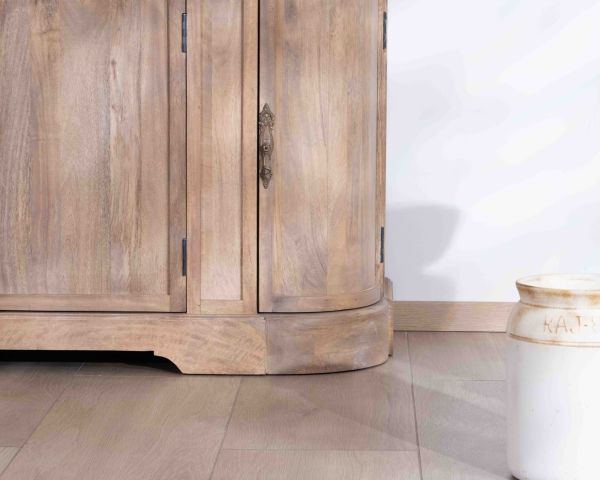 Mueble de baño con un lavabo, de madera maciza de mango y cuarzo blanco «Églantine»