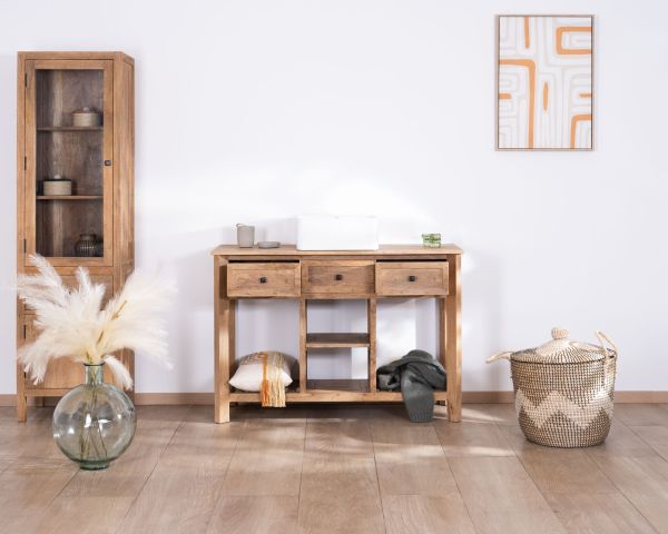 Mueble con lavabo individual de 120 cm «Maestro», de madera de mango
