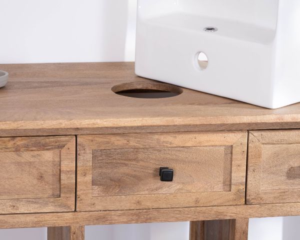 Mueble con lavabo individual de 120 cm «Maestro», de madera de mango