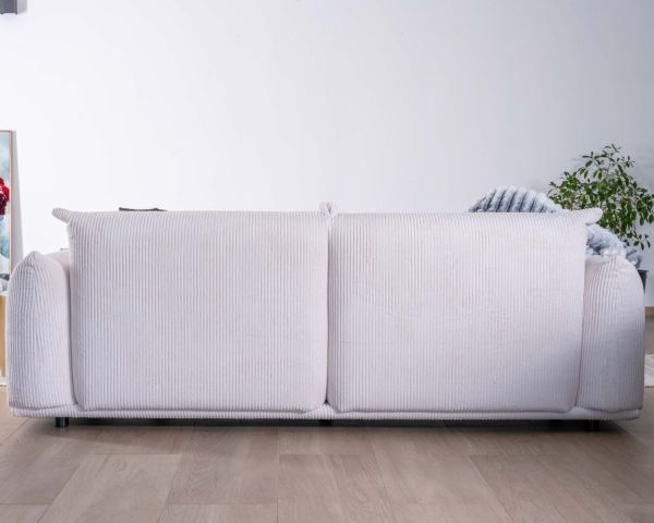 Sofá retro de 3 plazas de terciopelo verde caqui «Moon»