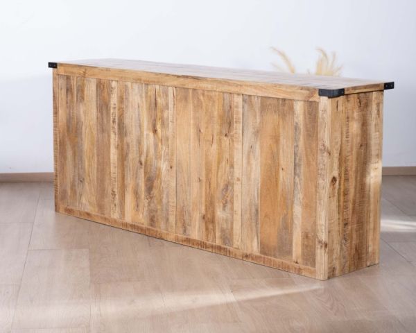 Aparador de metal y madera de 200 cm con puertas correderas «Caractère»
