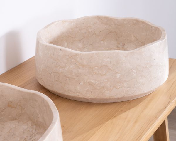 Mueble bajo lavabo de estilo japandi de 120 cm en teca «Beau Matin» 