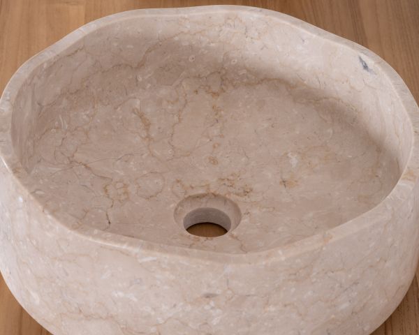 Lavabo redondo de mármol para encastrar, con un diseño minimalista «Stone»