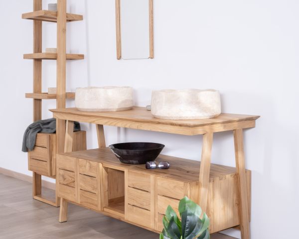 Lavabo redondo de mármol para encastrar, con un diseño minimalista «Stone»