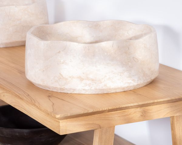 Lavabo redondo de mármol para encastrar, con un diseño minimalista «Stone»