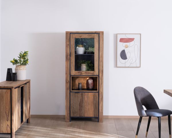 Vitrina de palisandro «Enoa» con retroiluminación