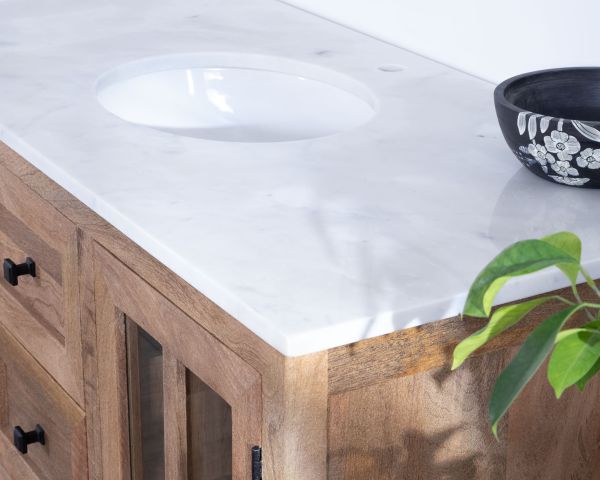 Mueble de baño con lavabo simple de 120 cm «Maestro», de madera de mango
