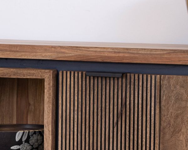 Mueble para la televisión 175 de palisandro y acacia con iluminación LED «Enoa»