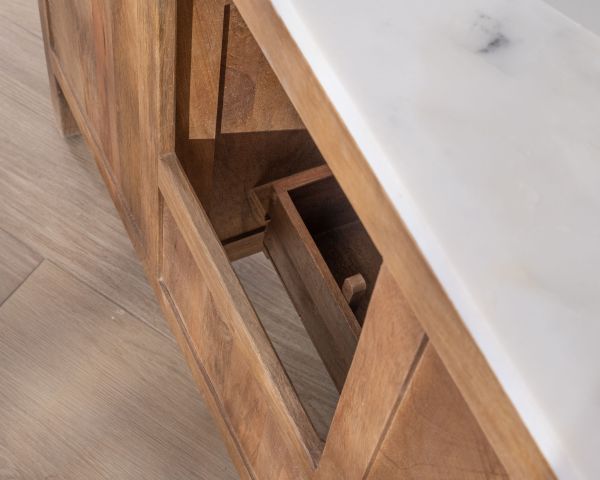 Mueble de baño con lavabo simple de 120 cm «Maestro», de madera de mango