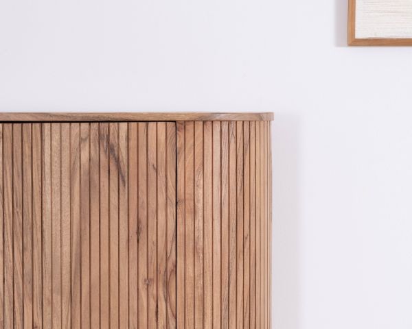 Mueble de almacenamiento de diseño retro «Bopee» con estantes e iluminación LED