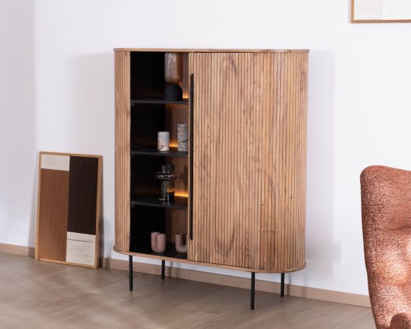 Mueble de almacenamiento de diseño retro «Bopee» con estantes e iluminación LED
