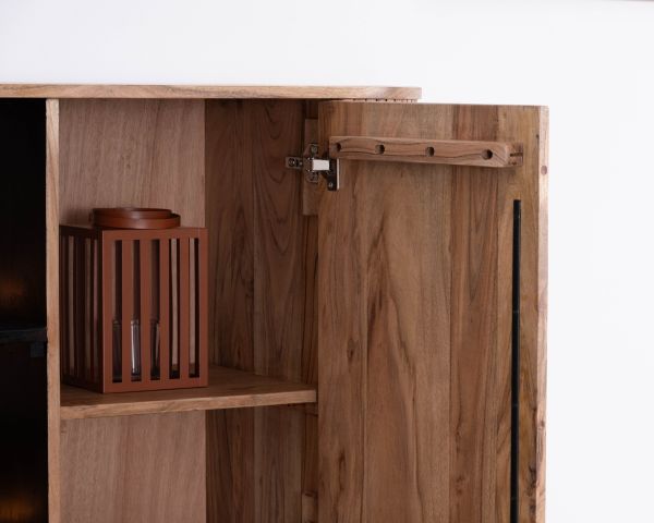 Mueble de almacenamiento de diseño retro «Bopee» con estantes e iluminación LED