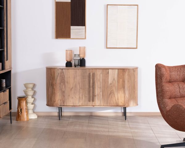 Pequeño aparador de 145 cm de acacia con estilo retro «Bopee»