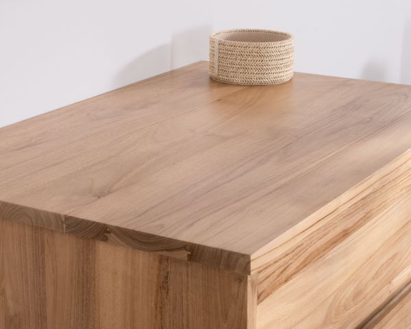 Mueble suspendido para lavabo de 80 cm con 1 cajón «Bowdy» de teca maciza