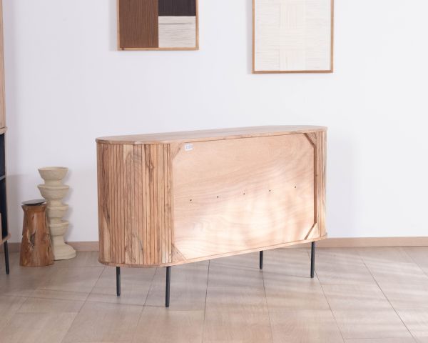 Pequeño aparador de 145 cm de acacia con estilo retro «Bopee»
