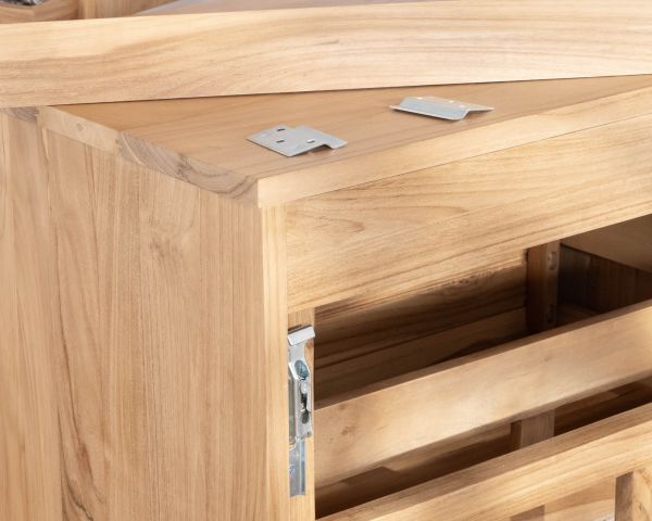 Mueble suspendido para lavabo de 80 cm con 1 cajón «Bowdy» de teca maciza