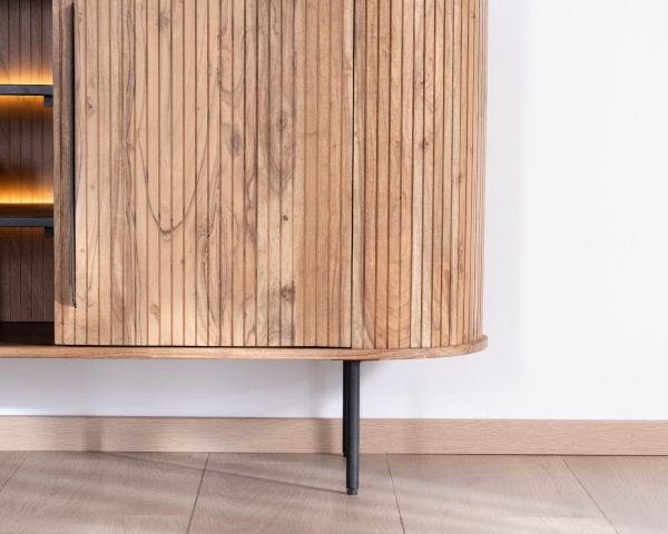 Aparador de diseño retro con nichos centrales «Bopee» con iluminación LED