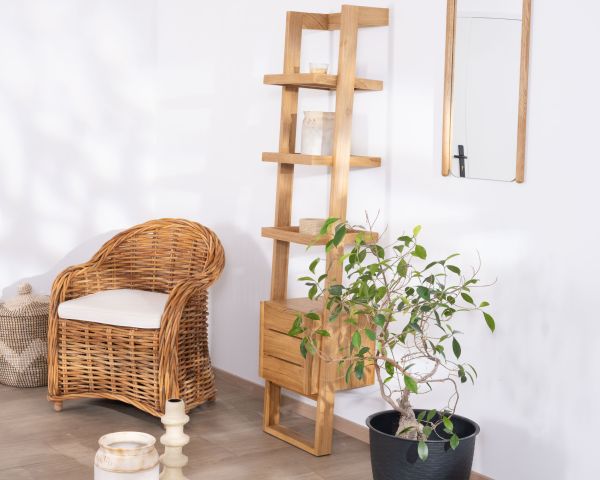 Espejo con marco de roble aceitado y diseño minimalista