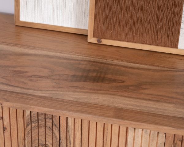 Mueble para la tele de estilo retro en madera de acacia «Bopee», 175 cm