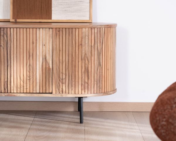 Mueble para la tele de estilo retro en madera de acacia «Bopee», 175 cm