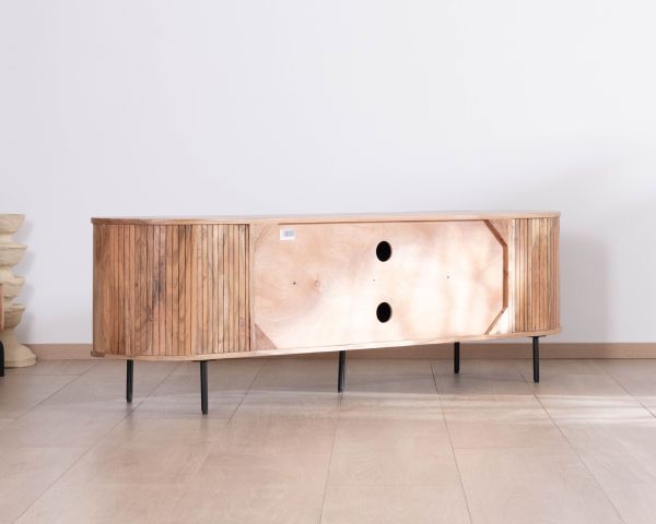 Mueble para la tele de estilo retro en madera de acacia «Bopee», 175 cm