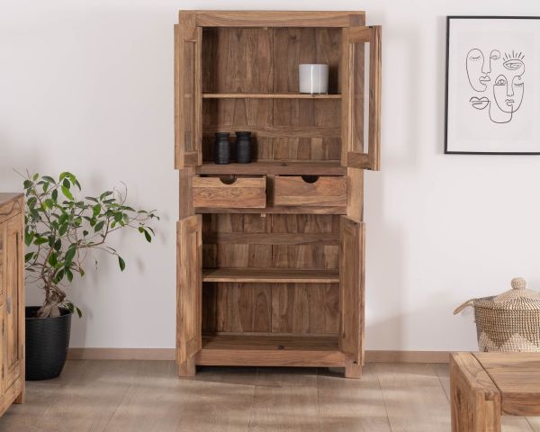 Aparador acristalado de palisandro «Kalanohé» con 4 puertas y 2 cajones