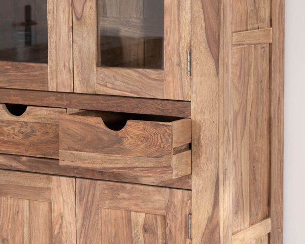 Aparador acristalado de palisandro «Kalanohé» con 4 puertas y 2 cajones