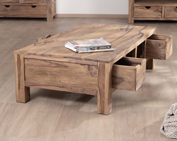 Mesa de salón de 135 cm con cajones a ambos lados «Kalanohé», de palisandro