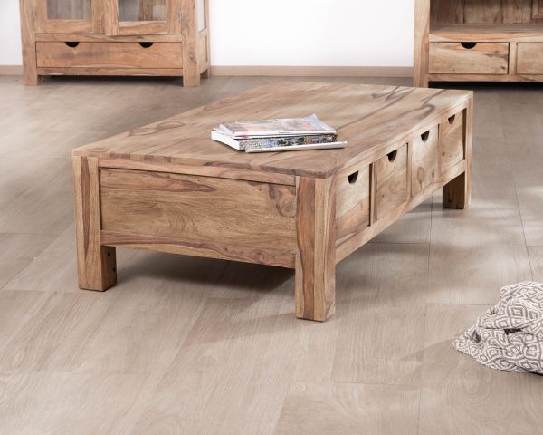 Mesa de salón de 135 cm con cajones a ambos lados «Kalanohé», de palisandro