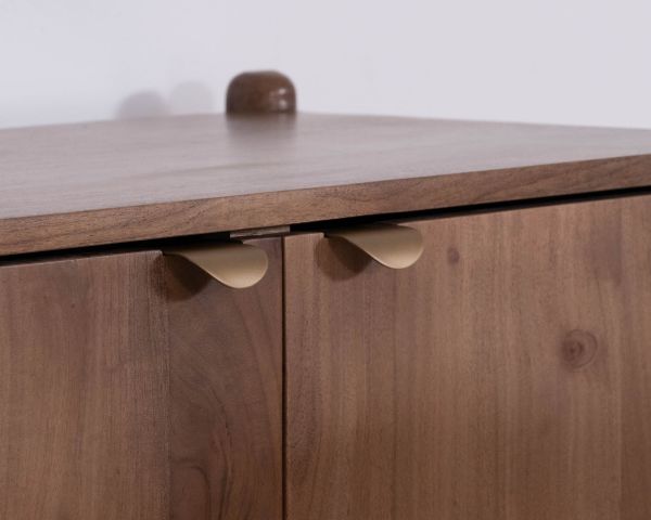 Aparador de acacia maciza «Yona» de 4 puertas con un diseño minimalista
