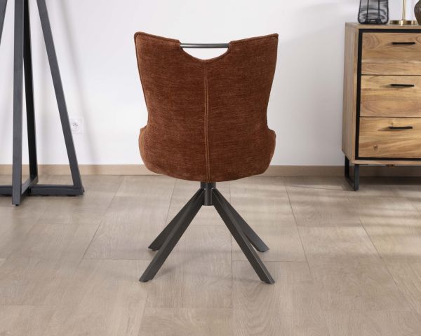 Lote de 2 sillas giratorias de estilo retro «Biorg» en tela color óxido