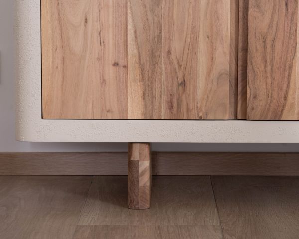 Aparador bajo de 4 puertas, de estilo orgánico y contemporáneo, «Miona»