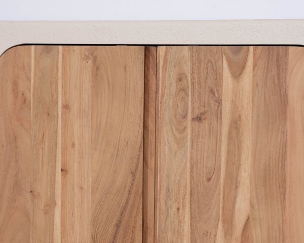 Aparador bajo de 4 puertas, de estilo orgánico y contemporáneo, «Miona»
