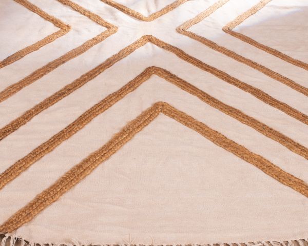 Gran alfombra de salón tejida a mano en algodón y yute, 200 x 300 cm, «Ethnic»