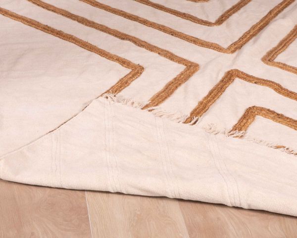 Gran alfombra de salón tejida a mano en algodón y yute, 200 x 300 cm, «Ethnic»